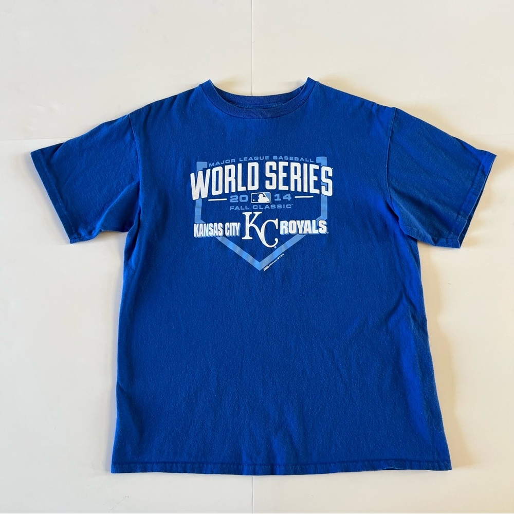 Delta Pro Weight Kansas City Royals Baseball XL Blue World Series Shirt Top Tee